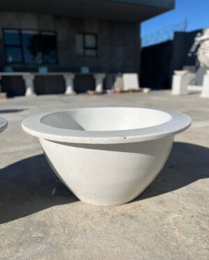 Concrete Tapered White Pot